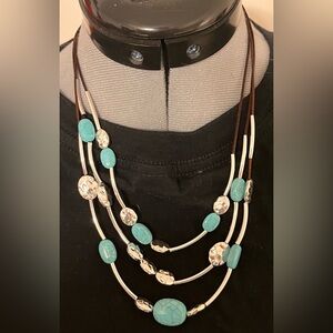 Summer Look of Turquoise Layered Necklace